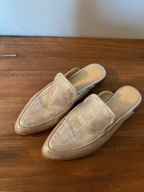 Diba True Metallic Silver Slip-On Loafers Mules Size 8 | Trending | Quiet Luxury